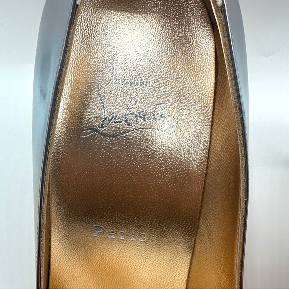 NEW Christian Louboutin Kate 100 Specchio Degrade Metallic Leather Rainbow Heels - Picture 3 of 9